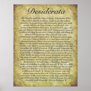 Póster DESIDERÁTUMS en el papel antiguo