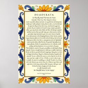 Póster Desiderátums en frontera floral del art déco