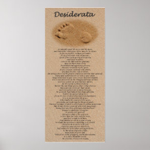 Póster Desiderátums - huella en la arena