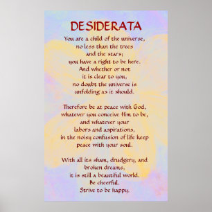 Póster DESIDERÁTUMS que cambian el poster de la margarita