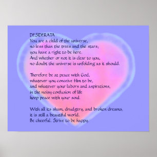Póster DESIDERÁTUMS que cambian el poster del corazón