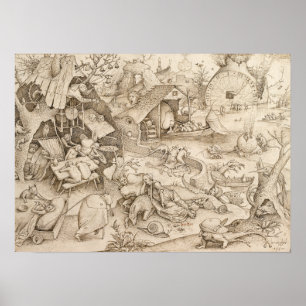Póster Desidia (eslogan) de Pieter Bruegel el mayor