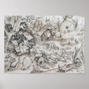 Póster Desidia (Sloth), Pieter Bruegel
