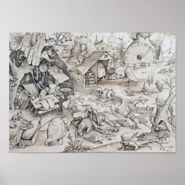 Póster Desidia (Sloth), Pieter Bruegel (Frente)