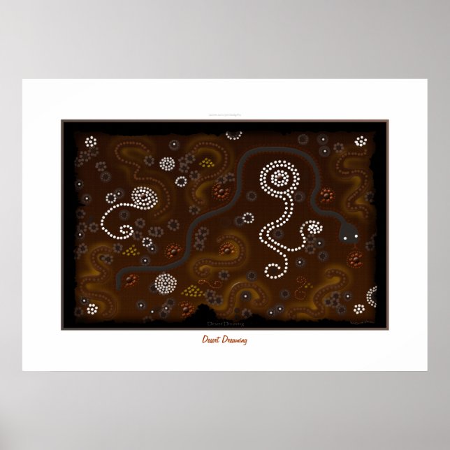 Póster Desierto aborigen australiano soñando con Poster d (Frente)