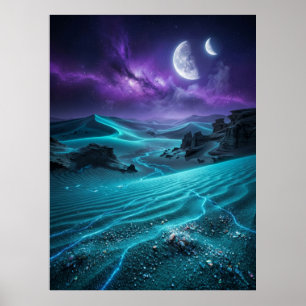 Póster Desierto Alienigena de Resplandor de Luna Gemela