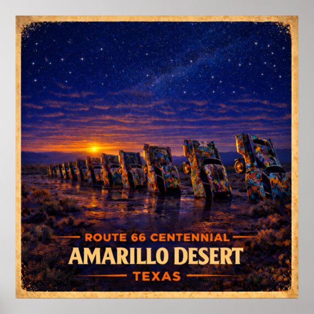Póster Desierto Amarillo Centenario de Texas (Frente)