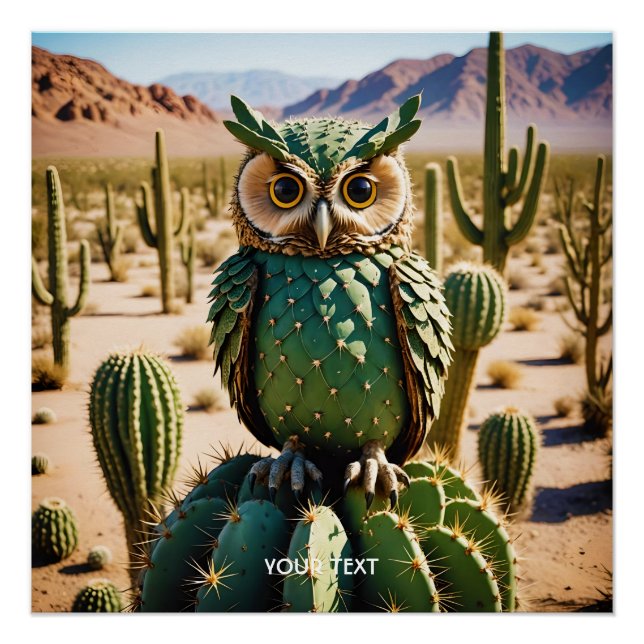 Póster Desierto de búho de cactus (Anverso)