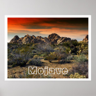 Póster Desierto de Mojave al atardecer