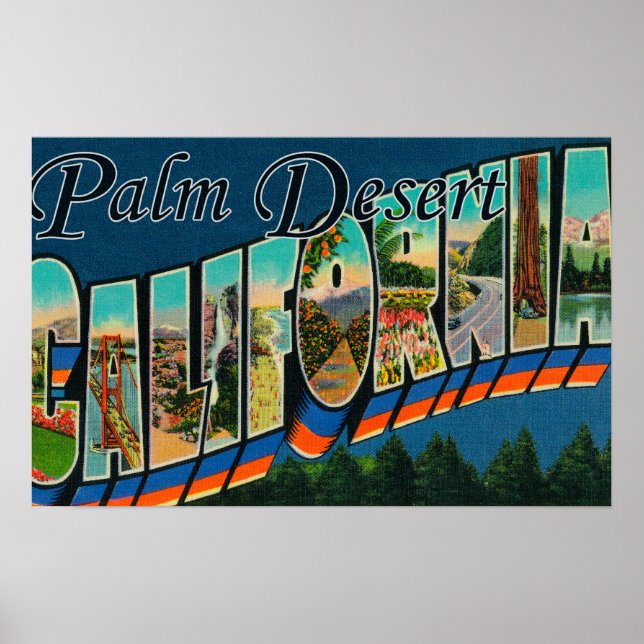 Póster Desierto de palmas, California - Escenas de letras (Frente)