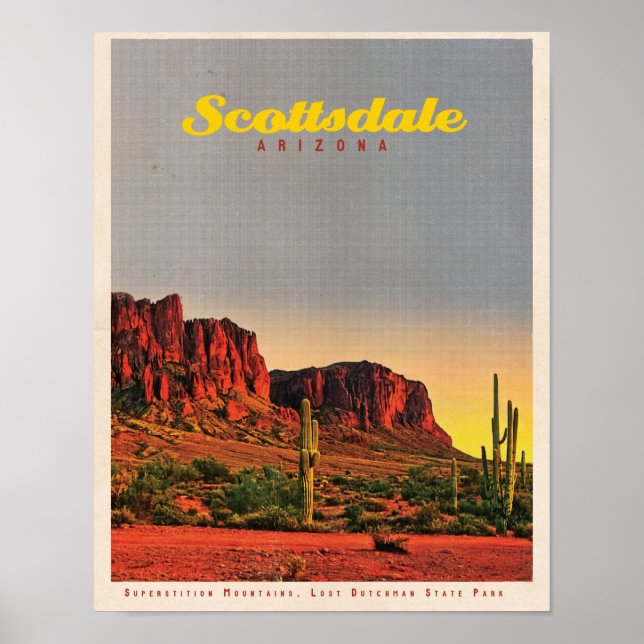 Póster Desierto de Retro Scottsdale (Frente)