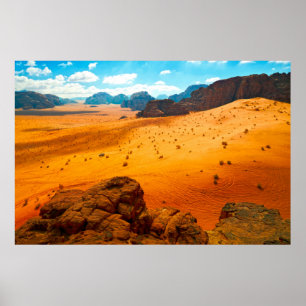 Póster Desierto de Wadi Rum, desierto de Jordania, wadi, 