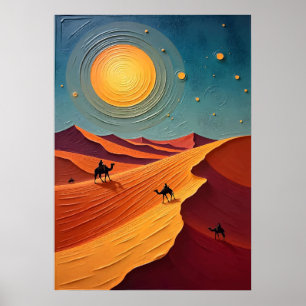 Póster Desierto del Sahara - interminables dunas de oro