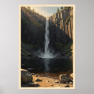Póster Desierto Escénico Garganta de las Cataratas de Bas