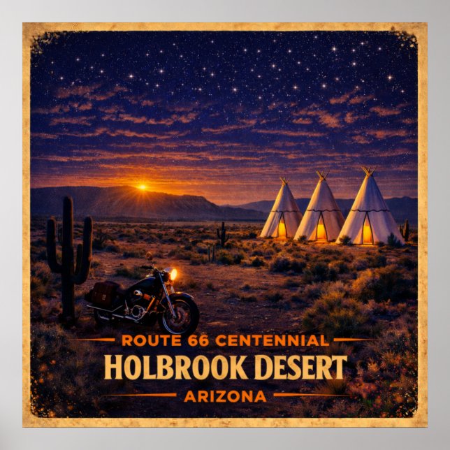 Póster Desierto Holbrook Arizona Centenario (Frente)