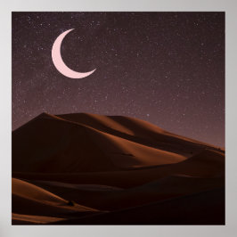 Póster Desierto Nocturno Media Luna