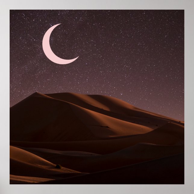Póster Desierto Nocturno Media Luna (Frente)