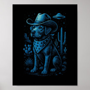 Póster Desierto occidental de perro de vaca recuperador d