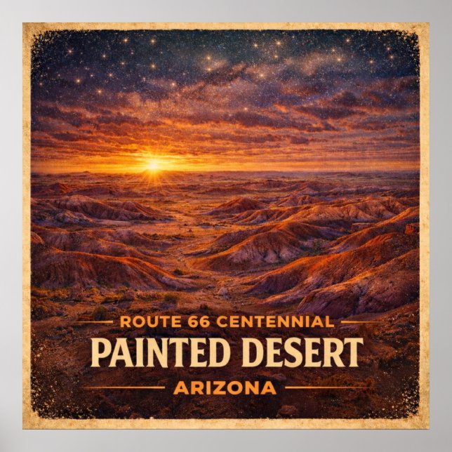 Póster Desierto Pintado Centenario de Arizona (Frente)