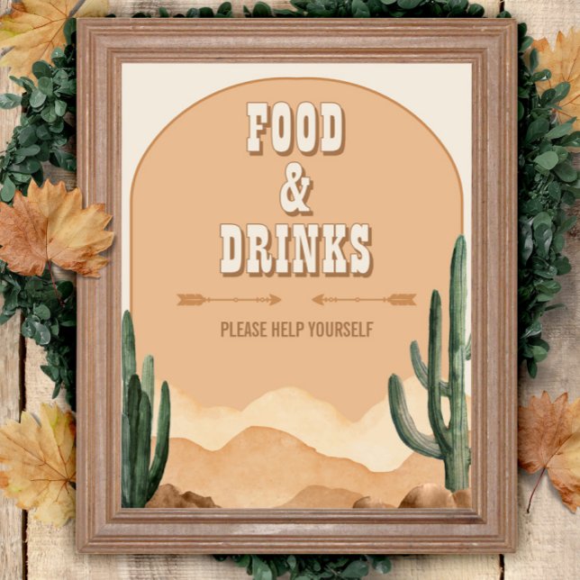 Póster Desierto Rústico Suroeste Cactus Comida y Bebidas (Subido por el creador)