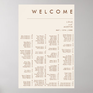 Póster Desierto simple   Asientos alfabéticos blancos nat