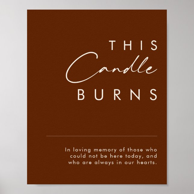 Póster Desierto simple | Canela oscura Esta Vela arde (Frente)