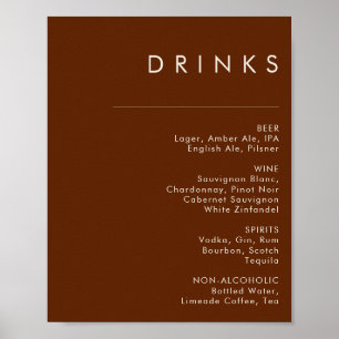 Póster Desierto simple   Rótulo del menú Bebidas de canel