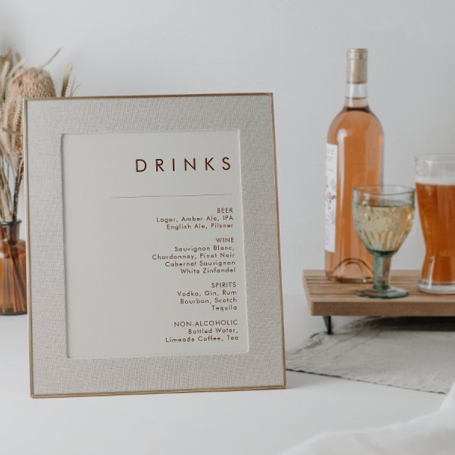 Póster Desierto simple | Rótulo del menú de bebidas blanc (Subido por el creador)