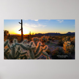 Póster Desierto sonoro de Arizona al atardecer con cactus