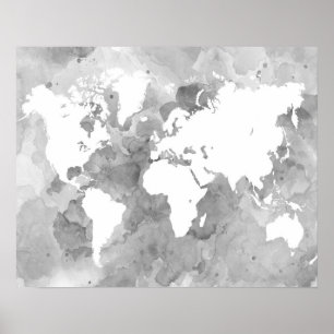 Póster design 49 Gray World Map