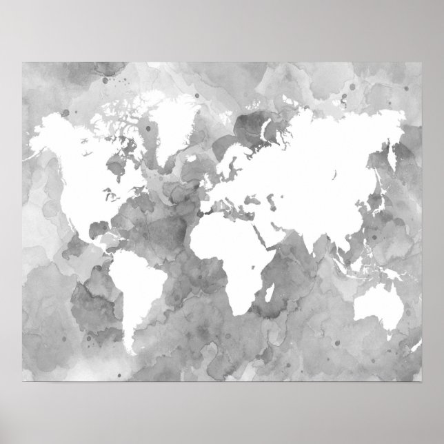 Póster design 49 Gray World Map (Frente)