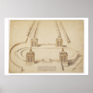 Póster Design for a Bowling Green, Hampton Court, c.1689-