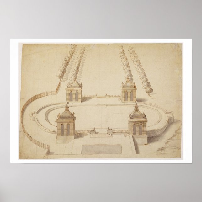 Póster Design for a Bowling Green, Hampton Court, c.1689- (Frente)