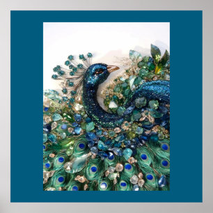 Póster Design. Hand embroidery with precious stones. 