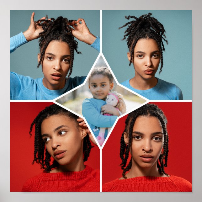 Póster Design Your Own 5 Photo Collage (Frente)