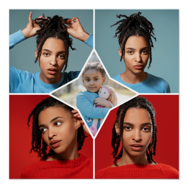 Póster Design Your Own 5 Photo Collage (Anverso)