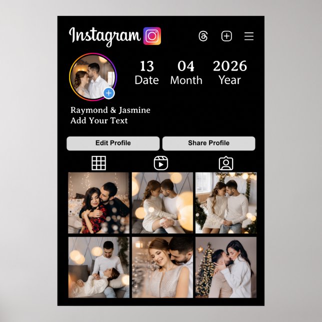 Póster Design Your Own 7 Photo Collage (Frente)