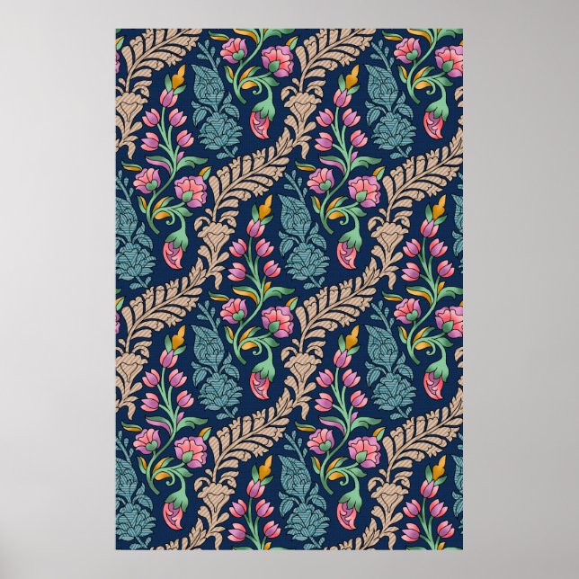 Póster Designación, patrón, flora tradicional de los aman (Frente)