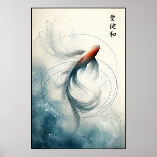 Póster Deslizándose bajo la pared de aguas silenciosas