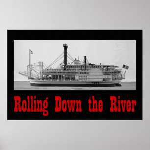 Póster Deslizándose por el río 36 x 24 Poster