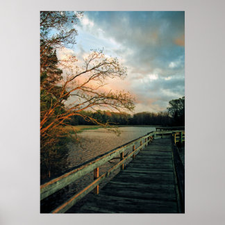 Póster Deslumbramiento al atardecer en el poster del muel