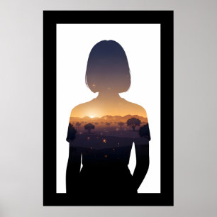 Póster Deslumbrar la doble exposición digital de Marrueco