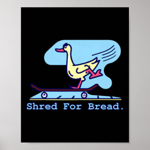 Póster Desmenuzar Por Pan Pato Skateboarding Chistoso Pat
