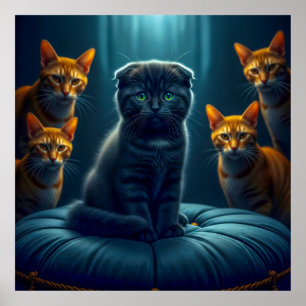 Póster Desmitificando el mito: ¡Los gatos negros traen bu