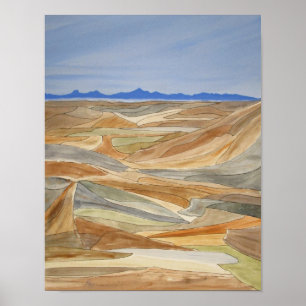 Póster Desolación de regiones Color de agua Imprimir líne
