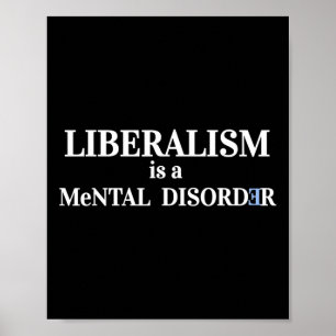 Póster Desorden Mental Anti Liberal Reelegir Trump Pro Re