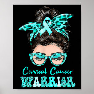 Póster Desordenado guerrero del cáncer cervical de cinta 
