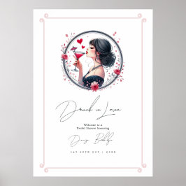 Póster Despedida de Soltera "Borracha de Amor" Bienvenida