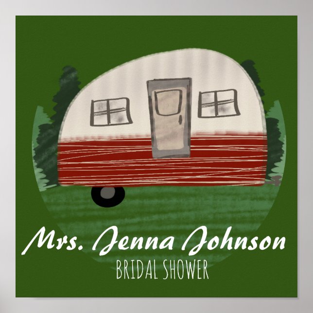 Póster Despedida de soltera Camper Montañas Fin de semana (Frente)