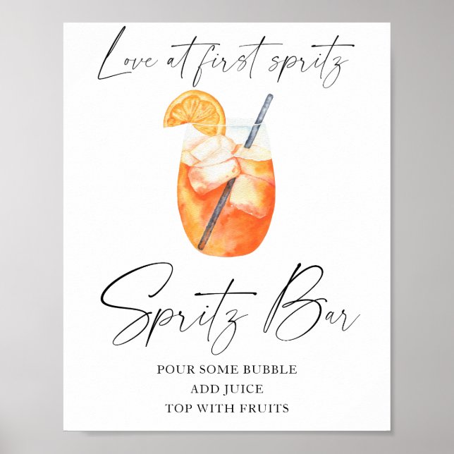 Póster Despedida de soltera con Aperol - barra de spritz (Frente)